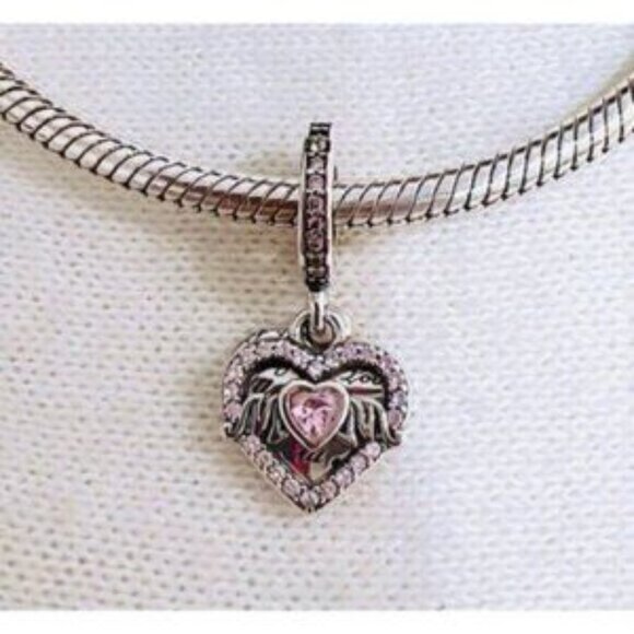 Heart Mom Charm, Charms fit Pandora Bracelet Necklace S925 Sterling Silver - Picture 4 of 5